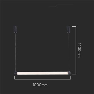 Oprawa Zwieszana V-TAC 10W LED Czarna 100cm VT-7992 3000K 1300lm