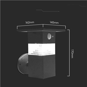 Kinkiet Ogrodowy Solarny V-TAC 5.5W LED IP54 Czarny VT-1169 3000K 250lm 3 Lata Gwarancji