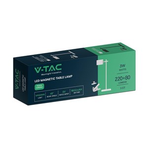 Lampka biurkowa V-TAC 4w1 35cm kinkiet klips latarka 3W LED CCT biała VT-10115 3000K-6000K 300lm
