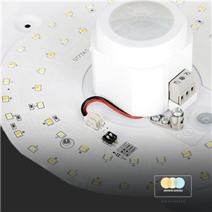 Oprawa sufitowa plafoniera LED V-TAC CREE CHIP 12W 29cm czujnik ruchu CCT okrągły biały VT-13CCT 3000K-4000K-6000K 1090lm 6 lat gwarancji