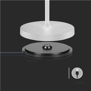 Lampka Biurkowa Nocna V-TAC 1,5W LED 27,5cm Ładowanie Ściemnianie IP54 Biała VT-7997 3000K 150lm