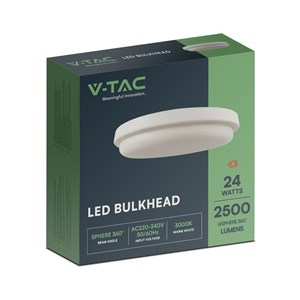 Plafon V-TAC 24W LED Okrągły 240x38mm IP54 VT-80024 3000K 2500lm