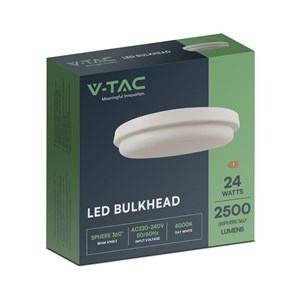 Plafon V-TAC 24W LED Okrągły 240x38mm IP54 VT-80024 4000K 2500lm