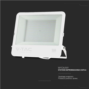 Naświetlacz LED V-TAC 200W 100Lm/W przewód 1mb SAMSUNG CHIP biały VT-44204 6500K 17540lm 5 lat gwarancji