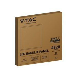 Panel LED V-TAC 36W 600x600 LED CREE CHIP backlight 33mm 120Lm/W VT-61036 4000K 4320lm 6 lat gwarancji