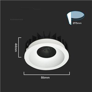 Oprawa V-TAC LED Downlight 12W BRIDGELUX CHIP CCT Biała Raster Antyolśnieniowy Plaster Miodu VT-17012 3000K-4000K-6400K 1180lm