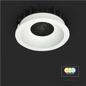 Oprawa V-TAC LED Downlight 12W BRIDGELUX CHIP CCT Biała Raster Antyolśnieniowy Plaster Miodu VT-17012 3000K-4000K-6400K 1180lm