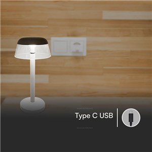 Lampka biurkowa nocna V-TAC 3W LED 28cm ładowanie USB ściemnianie biała VT-75002 3000K-6000K 110lm