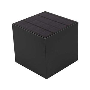 Oprawa ścienna solarna/USB V-TAC 9W LED COB czarna kostka 15x15cm IP65 czujnik ruchu VT-409CCT 3000K-4000K-5000K 800lm