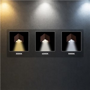 Oprawa ścienna solarna/USB V-TAC 9W LED COB brąz corten kostka 15x15cm IP65 czujnik ruchu VT-409CCT 3000K-4000K-5000K 800lm