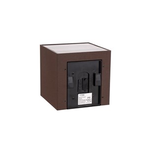 Oprawa ścienna solarna/USB V-TAC 9W LED COB brąz corten kostka 15x15cm IP65 czujnik ruchu VT-409CCT 3000K-4000K-5000K 800lm