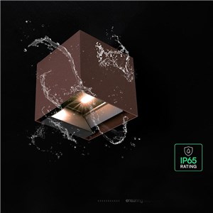 Oprawa ścienna solarna/USB V-TAC 9W LED COB brąz corten kostka 15x15cm IP65 czujnik ruchu VT-409CCT 3000K-4000K-5000K 800lm