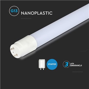 Tuba świetlówka LED T8 V-TAC 150cm 24W G13 nano plastic 125Lm/W VT-152-N 4000K 3000lm 3 lata gwarancji