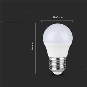 Żarówka LED V-TAC 6.5W E27 kulka G45 VT-290-N 6500K 600lm