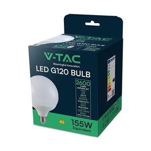 Żarówka LED V-TAC 22W kula glob G120 E27 VT-242-N 3000K 2600lm