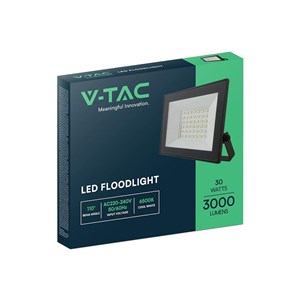 Naświetlacz LED V-TAC 30W LED SMD czarny VT-44037 6500K 3000lm