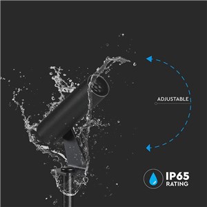 Oprawa gruntowa ogrodowa wbijana aluminiowa V-TAC 2W LED IP65 czarna okrągła VT-10182 3000K 60lm 3 lata gwarancji