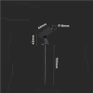 Oprawa gruntowa ogrodowa wbijana aluminiowa V-TAC 2W LED IP65 czarna kwadrat VT-10182 4000K 60lm 3 lata gwarancji