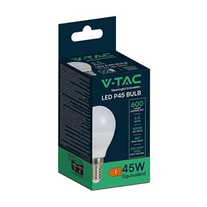 Żarówka LED V-TAC 6.5W E14 kulka P45 VT-270 6500K 600lm
