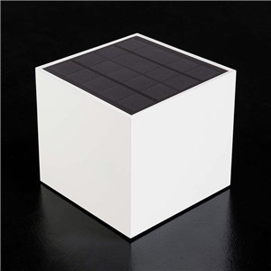 Oprawa ścienna solarna/USB V-TAC 9W LED COB biała kostka 15x15cm IP65 czujnik ruchu VT-409CCT 3000K-4000K-5000K 800lm