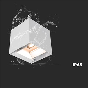 Oprawa ścienna solarna V-TAC 9W LED COB biała kostka 15x15cm IP65 czujnik ruchu VT-409CCT 3000K-4000K-5000K 800lm