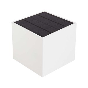 Oprawa ścienna solarna V-TAC 9W LED COB biała kostka 15x15cm IP65 czujnik ruchu VT-409CCT 3000K-4000K-5000K 800lm