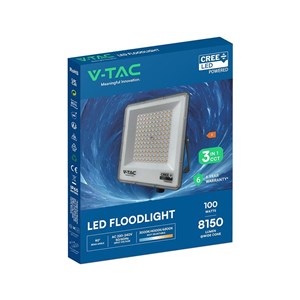 Projektor LED V-TAC CREE CHIP 100W LED 3w1 CCT 135Lm/W VT-44110CCT 3000K-4000K-6500K 8150lm 6 lat gwarancji