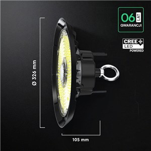 Oprawa V-TAC LED UFO high bay CREE CHIP IP65 ALU 135Lm/W 200W VT-91202 4000K 27000lm 6 lat gwarancji