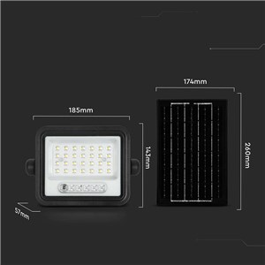 Projektor LED solarny V-TAC 50W CCT pilot auto timer IP65 czarny VT-54W 700lm 3 lata gwarancji