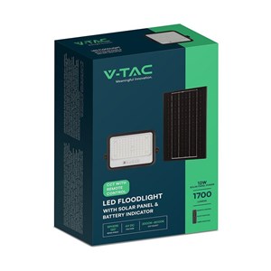 Projektor LED solarny V-TAC 200W CCT pilot auto timer IP65 czarny VT-204W 1700lm 3 lata gwarancji