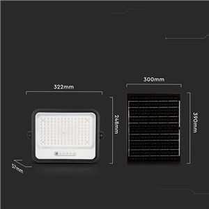 Projektor LED solarny V-TAC 300W CCT pilot auto timer IP65 czarny VT-304W 2400lm 3 lata gwarancji