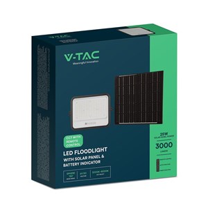 Projektor LED solarny V-TAC 400W CCT pilot auto timer IP65 czarny VT-404W 3000lm 3 lata gwarancji