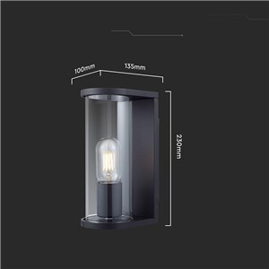 Oprawa ścienna elewacyjna loft V-TAC 1xE27 IP44 czarny MAT VT-81040