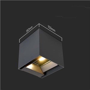 Oprawa ścienna solarna V-TAC 9W LED COB antracyt kostka 15x15cm IP65 czujnik ruchu VT-409CCT 3000K-4000K-5000K 800lm