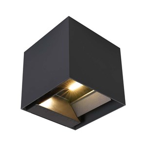 Oprawa ścienna solarna V-TAC 9W LED COB antracyt kostka 15x15cm IP65 czujnik ruchu VT-409CCT 3000K-4000K-5000K 800lm