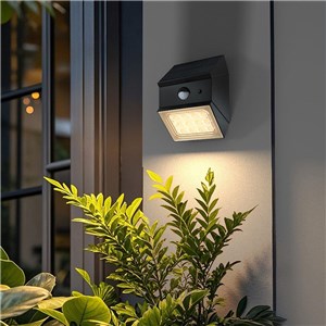 Kinkiet ogrodowy ścienny solarny V-TAC 2,5W CCT czujnik ruchu czarny VT-11025CCT-B 3000K-4000K-6000K 300lm 3 lata gwarancji