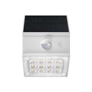 Kinkiet ogrodowy ścienny solarny V-TAC 2,5W CCT czujnik ruchu biały VT-11025CCT-W 3000K-4000K-6000K 300lm 3 lata gwarancji