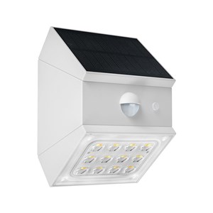 Kinkiet ogrodowy ścienny solarny V-TAC 2,5W CCT czujnik ruchu biały VT-11025CCT-W 3000K-4000K-6000K 300lm 3 lata gwarancji