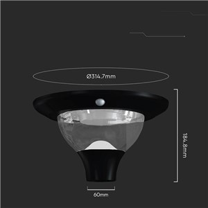 Oprawa ogrodowa V-TAC solarna 15W czujnik ruchu timer pilot CCT IP65 VT-12014CCT 3000K-4000K-6000K 2200lm 3 Lata gwarancji