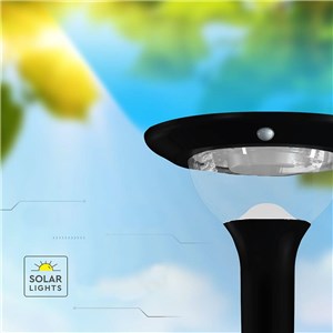 Oprawa ogrodowa V-TAC solarna 15W czujnik ruchu timer pilot CCT IP65 VT-12014CCT 3000K-4000K-6000K 2200lm 3 Lata gwarancji