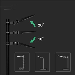 Naświetlacz oprawa uliczna solarna V-TAC 20W LED czarna IP65 150Lm/W VT-ST20CCT 3000K-4000K-6000K 3000lm 3 lata gwarancji