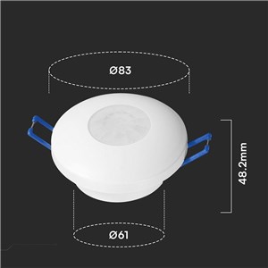 Czujnik ruchu 360st podczerwień natynkowy/podtynkowy 2w1 biały 600W LED V-TAC VT-81044 5 lat gwarancji