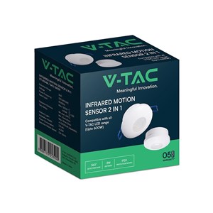 Czujnik ruchu 360st podczerwień natynkowy/podtynkowy 2w1 biały 600W LED V-TAC VT-81044 5 lat gwarancji