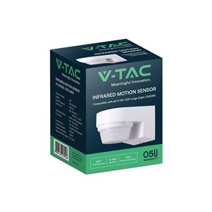 Czujnik ruchu podczerwień ścienny biały 240st 1000W LED IP65 V-TAC VT-81008 5 lat gwarancji