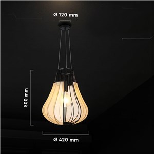 Oprawa zwieszana V-TAC E27 420x500mm czarny matowy, beżowy VT-89010 3 lata gwarancji