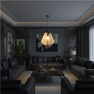 Oprawa zwieszana V-TAC E27 420x500mm czarny matowy, beżowy VT-89010 3 lata gwarancji