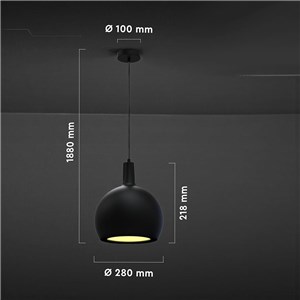 Oprawa zwieszana V-TAC E27 280x218mm czarna VT-89020 3 lata gwarancji
