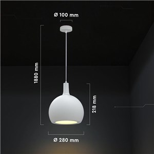 Oprawa zwieszana V-TAC E27 280x218mm biała VT-89020