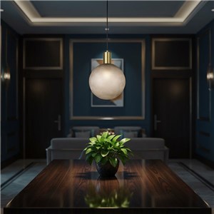 Oprawa zwieszana V-TAC E27 300x400mm kula dymione szkło, stare złoto VT-89025