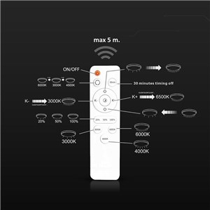Oprawa sufitowa V-TAC LED 36W CCT 505x50mm pilot VT-7736 3000K-4500K-6500K 4000lm